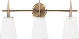 Generation Lighting 4440403EN3-848 Driscoll Contemporary Satin Brass LED 3-Light Bathroom Vanity Lighting