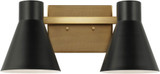 Generation Lighting 4441302EN3-848 Towner Contemporary Satin Brass LED 2-Light Bathroom Light Sconce