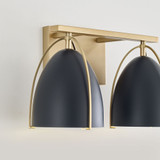 Visual Comfort Studio 4451702-848 Norman Modern Satin Brass / Midnight Black 2-Light Bath Sconce