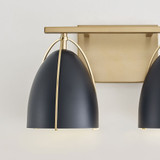 Visual Comfort Studio 4451702-848 Norman Modern Satin Brass / Midnight Black 2-Light Bath Sconce