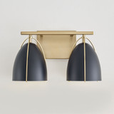 Visual Comfort Studio 4451702-848 Norman Modern Satin Brass / Midnight Black 2-Light Bath Sconce