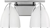 Visual Comfort Studio 4451802EN3-05 Norman Modern Chrome / Matte White LED 2-Light Bathroom Light