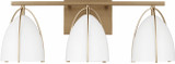 Visual Comfort Studio 4451803EN3-848 Norman Modern Satin Brass / Matte White LED 3-Light Vanity Lighting Fixture