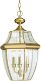 Generation Lighting 6039EN-02 Lancaster Traditional Polished Brass LED Outdoor Pendant Hanging Light