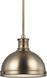 Generation Lighting 65085-848 Pratt Street Metal Modern Satin Brass 9.5" Mini Lighting Pendant