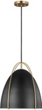 Visual Comfort Studio 6551701EN3-848 Norman Contemporary Satin Brass LED Hanging Lamp