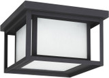 Generation Lighting 7903997S-12 Hunnington Modern Black LED Exterior 10" Flush Mount Light Fixture