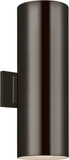 Visual Comfort Studio 8313902EN3-10 Outdoor Cylinders Modern Bronze LED Outdoor 18.25" Light Sconce