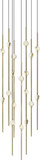Sonneman 2012.38C Constellation Contemporary Satin Brass LED 12" Multi Hanging Pendant Lighting