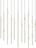 Sonneman 2016.38C Constellation Modern Satin Brass LED 36" Multi Ceiling Light Pendant