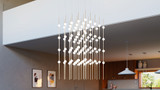 Sonneman 2169.13W-27 Constellation Cosmic Cube Modern Satin Nickel LED Multi Pendant Hanging Light
