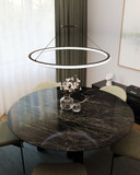 Sonneman 2233.14 Luna Modern Painted Satin Brass LED 36" Hanging Light Fixture