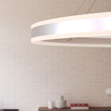 Sonneman 2309.16 Double Corona Contemporary Bright Satin Aluminum LED 60" Pendant Hanging Light