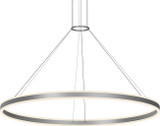 Sonneman 2309.16 Double Corona Contemporary Bright Satin Aluminum LED 60" Pendant Hanging Light