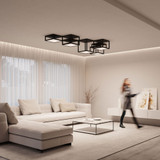 Sonneman 24Z0006K Cubix Modern Satin Black LED Ceiling Light