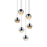 Sonneman 2915.01.MED Grapes Contemporary Polished Chrome LED Medium Multi Drop Lighting