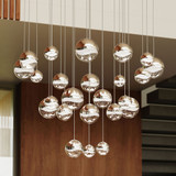 Sonneman 2921.13.MED Grapes Contemporary Satin Nickel LED Medium Multi Drop Ceiling Light Fixture