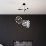 Sonneman 2995.25K-SML Cantina Contemporary Satin Black 57" Multi Hanging Light