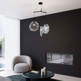 Sonneman 2995.25K-SML Cantina Contemporary Satin Black 57" Multi Hanging Light