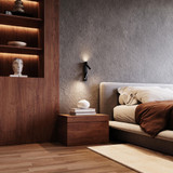 Sonneman 3364.97 Haim Modern Textured Black LED Wall Sconce with Uplight