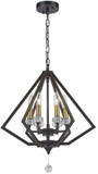 StarFire Crystal 1920OB Cages Oiled Bronze and Antique Brass 20" Foyer Lighting Fixture