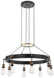 StarFire Crystal 2232BB Belvedere Antique Brass and Black Hanging Chandelier