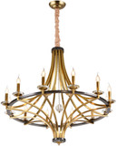 StarFire Crystal 5342BB Berlin Antique Brass and Black Chandelier Lamp