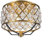 StarFire Crystal 6716BB Apollo Antique Brass and Black Flush Mount Lighting Fixture