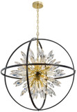 StarFire Crystal 6838BG Sunburst Gold and Black 32" Pendant Light Fixture