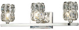 StarFire Crystal 8103WSCH Avant-Garde Chrome 3-Light Bath Lighting Fixture