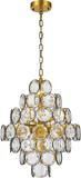 StarFire Crystal 8521BB Ella Antique Brass and Black 21" Pendant Hanging Light