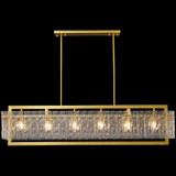 StarFire Crystal 9346AB Cairo Antique Brass 50" Kitchen Island Light