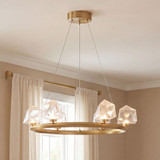 Savoy House 1-1237-6-322 Castello Contemporary Warm Brass LED Chandelier Lamp
