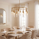 Savoy House 1-1367-12-322 Chelsea Warm Brass Chandelier Light