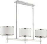 Savoy House 1-187-3-172 Delphi Modern White w/ Polished Nickel Acccents Kitchen Island Light Fixture