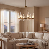 Savoy House 1-5500-6-322 Nouvel Contemporary Warm Brass 4-Light Chandelier Light