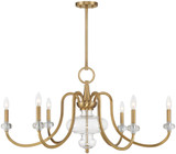 Savoy House 1-5802-6-322 Bergdorf Contemporary Warm Brass Ceiling Chandelier