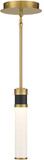 Savoy House 7-1643-1-143 Abel Modern Matte Black with Warm Brass Accents LED Mini Pendant Hanging Light