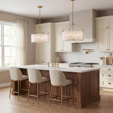 Savoy House 7-1693-4-322 Ashlay Contemporary Warm Brass Drum Pendant Light Fixture