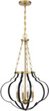 Savoy House 7-4866-4-143 Mercer Contemporary Matte Black and Warm Brass Foyer Lighting Fixture