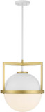 Savoy House 7-4600-1-142 Carlysle Contemporary White with Warm Brass Pendant Light