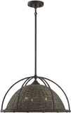 Savoy House 7-7777-3-181 Trentino Gunsmoke w/ Gray Rattan Ceiling Light Pendant