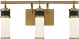 Savoy House 8-1638-3-143 Abel Modern Matte Black and Warm Brass LED 3-Light Vanity Lighting Fixture