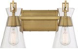 Savoy House 8-1830-2-322 Lakewood Modern Warm Brass 2-Light Bathroom Lighting Fixture