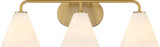 Savoy House 8-2988-3-322 Blair Contemporary Warm Brass 3-Light Bathroom Vanity Light Fixture