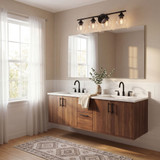 Savoy House 8-4050-4-BK Carson Contemporary Matte Black 4-Light Bath Lighting