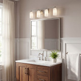 Savoy House 8-4128-4-SN Caldwell Contemporary Satin Nickel 4-Light Lighting For Bathroom