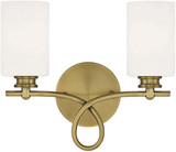 Savoy House 8-530-2-322 Woodbury Modern Warm Brass 2-Light Bathroom Sconce