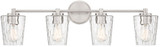 Savoy House 8-5606-4-SN Ballas Contemporary Satin Nickel 4-Light Bathroom Vanity Lighting
