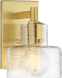 Savoy House 9-1030-1-322 Dover Contemporary Warm Brass Wall Light Sconce